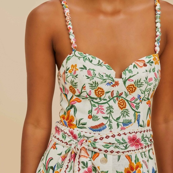 Farm Rio Off-White Delicate Forest Romper - Picture 5 of 7